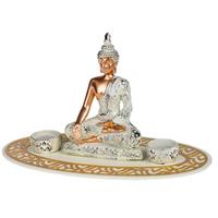 Boeddha Beeld Met Waxinelichthouders Voor Binnen 35 Cm - Beeldjes