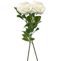2x Creme Rozen Marleen Kunstbloemen 63 Cm - Kunstbloemen