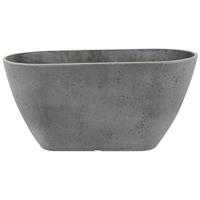 Bloempot/plantenpot Balkonbak Van Gerecycled Kunststof Donkergrijs D36 X 16 En H16 Cm - Plantenpotten