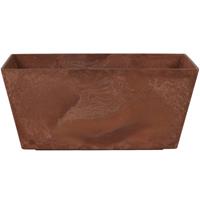 Bloempot/plantenpot Balkonbak Van Gerecycled Kunststof Terra Bruin D37 X 17 En H17 Cm - Plantenbakken