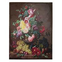 Clayre & Eef Schilderij met bloemen en fruit 60*3*80 cm 50630