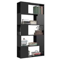 vidaXL Boekenkast/kamerscherm 80x24x155 cm spaanplaat hoogglans zwart