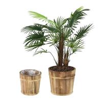 Relaxdays Holz Blumentopf im 2er Set natur