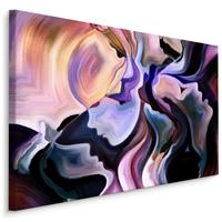 Karo-art Schilderij - Abstractie en Gezichten, Premium Print