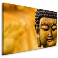 Karo-art Schilderij - Boeddha in het Goud, Premium Print