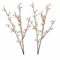 2x Luxe Roze Appelbloesem Takken Kunstbloemen 85 Cm - Kunstbloemen