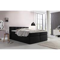 Möbelfreude Boxspringbett Valina 220x220 cm Schwarz H3 mit Visco-Topper