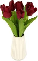 I.GE.A. Kunstbloem Real-touch-tulpen Vaas van keramiek