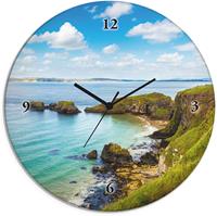 Artland Wandklok Glazen klok rond kustweg in Carrick-a-spreek in vele afmetingen & productsoorten - artprint van aluminium / artprint voor buiten, artprint op linnen, poster, muursticker / wandfolie o