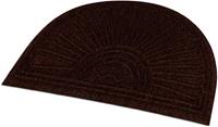 wash+dry by Kleen-Tex Mat DUNE Halfmoon dark brown Inloopmat, antislip, geschikt voor binnen en buiten, wasbaar