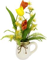 I.GE.A. Kunstbloem Arrangement tulpen Kan van keramiek