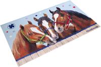 Pferdefreunde Kinderteppich PF-512, rechteckig, 6 mm Höhe, Motiv Pferde, Stoff Druck, weiche Microfaser, Kinderzimmer