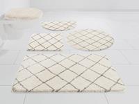 Badematte Bella Leonique, Höhe 25 mm, fußbodenheizungsgeeignet, Polyester, weich, Rauten-Design, moderne Badematten, rund & rechteckig erhältlich