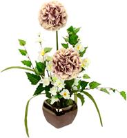 I.GE.A. Kunstbloem Arrangement sierlook Pot van keramiek