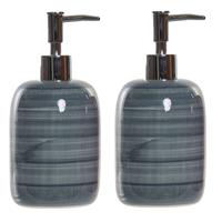 2x Stuks Zeeppompjes/zeepdispensers Blauw Polystone 300 Ml - Zeeppompjes