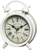 Ambiente Haus Tafelklok van metaal - wit 16 cm (1 stuk)