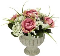I.GE.A. Kunstplant Arrangement rozen in bokaal