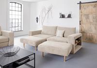 Looks By Wolfgang Joop 4-Sitzer Looksvb, Verwandlungssofa: aus Sofa wird Sofa mit 2 Hockern, mit Regalfunktion in beiden Armteilen