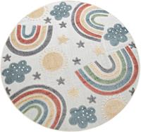 Kinderteppich Kinder Teppich Kinderzimmer Spielteppich Regenbogen, Paco Home, Rund, Höhe: 10 mm