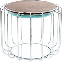 Kayoom Bijzettafel / poef Comfortable 110 praktisch om te bouwen tot tafel of voetenbank/poef, met spiegelglas