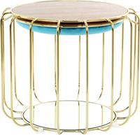 Kayoom Bijzettafel / poef Comfortable 110 praktisch om te bouwen tot tafel of voetenbank/poef, met spiegelglas