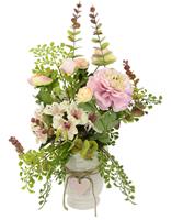 I.GE.A. Kunstbloem Arrangement bloemen/ranonkel Pot van keramiek