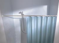 Kleine Wolke Klemmstange, ausziehbar, Teleskopstange für Duschvorhänge, Länge 125-220 cm