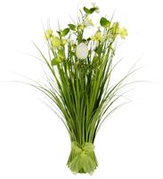 I.GE.A. Kunstgras Gras en bloemen met fijne bloemen en een strik