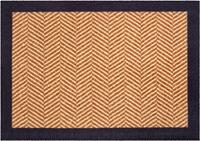 Grund Mat Herringbone Inloopmat met randdessin, geschikt voor binnen en buiten, wasbaar