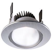 Deko-Light Schwenkbare LED Deckeneinbauleuchte COB 68 aus Aluminium mit verstellbarer Farbtemperatur, in gebürstetem silber