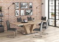 Mäusbacher Eettafel Comfort D met v-frame in noesteikenkleur en met uittrekfunctie, breedte 160-260 cm