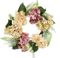 I.GE.A. Kunstkrans Hortensia Rotan krans, deurkrans