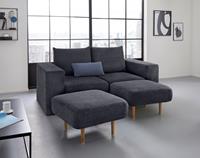 Looks By Wolfgang Joop 2,5-Sitzer Looksv, Verwandlungssofa: aus Sofa wird Sofa mit 2 Hockern
