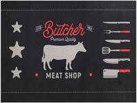 Primaflor-Ideen in Textil Mat Barbecue-onderlegger BEEF Inloopmat, barbecuemat resp. barbecue-onderlegger ideaal als vloerbescherming, antislip, geschikt voor binnen en buiten, wasbaar