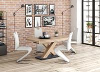 Mäusbacher Eettafel Comfort C Mäusbacher eettafel met X-frame en voetplaat. Breedte 160-260