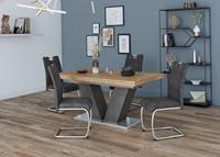 Mäusbacher Eettafel Comfort D Mäusbacher eettafel met V-frame en voetplaat. Breedte 160-260
