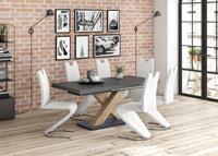 Mäusbacher Eettafel Comfort C Mäusbacher eettafel met X-frame en voetplaat. Breedte 180-280