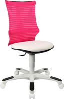 Topstar kinderbureaustoel S'neaker, zonder armleuningen, doorlopende zitting, 3D-gaasrugleuning, witte kruisvoet,roze/wit
