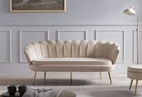 Shell Sofa 3-zits gemaakt van fluweel beige