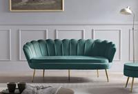 Salesfever 3-Sitzer Clam, weiches Samtvelours, in trendigem Muscheldesign