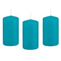 8x Kaarsen Turquoise Blauw 6 X 12 Cm 40 Branduren Sfeerkaarsen tompkaarsen