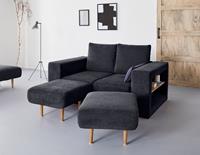 Looks By Wolfgang Joop 2-Sitzer Looksvb, Verwandlungssofa: aus Sofa wird Sofa mit 2 Hockern, mit Regalfunktion in beiden Armteilen