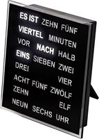 Sompex Intertime | Woordklok | Wandklok | Tafelklok | 20x20 | Zwart| Duits