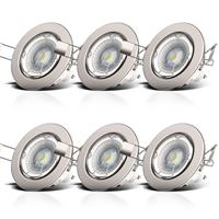 B.K.Licht LED Einbauleuchten-Set in Nickel-matt 6x 5,5W 2400lm GU10 6-flammig