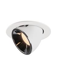 SLV LED Deckeneinbauleuchte Numinos Gimble in Weiß und Chrom 25,4W 2150lm 2700K 55°