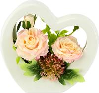 I.GE.A. Kunstbloem Rozenarrangement In keramische vaas