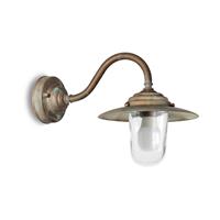 Moretti Luce Wandlamp Chalet messing antiek/helder ber. 38cm