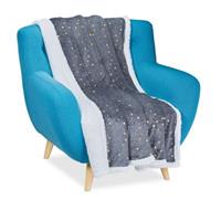 Relaxdays Kuscheldecke Grau 150x200 cm grau