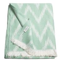 Tom Tailor Sommerdecke mit ZigZag Muster 140x180cm ZIGZAG mit langen Fransen mint Gr. 140 x 180