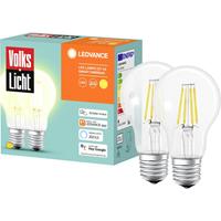 Ledvance SMART+ Energielabel: E (A - G) AC32941 - 2er SMART+ BT FILAMENT CLASSIC DIMMABLE CLA60 E27 6 W Warmwit